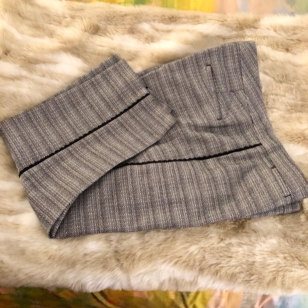 Ann Taylor black white tweed trousers size 14